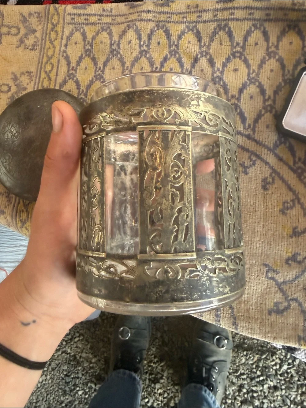 C. Late 1800’s Glass with German Silver Overlau